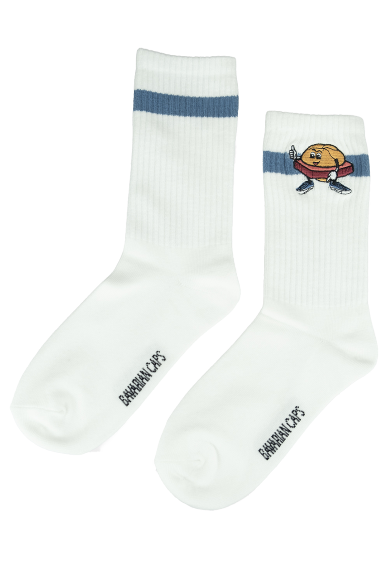 Herren Socken 'Mr. Leberkas' wei