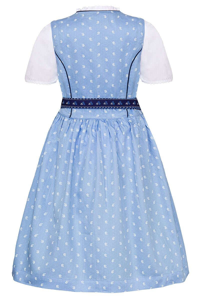 Kinder Baumwolldirndl mit Bluse hellblau Bild 2