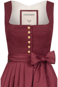 Midi-Dirndl mit Pliseerock bordeaux-rot