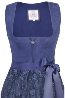 Midi-Dirndl mit Veloursoberteil deep ocean blue