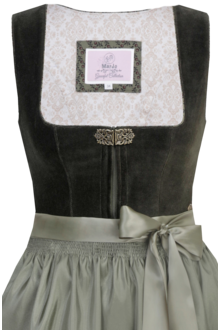 Midi-Dirndl mit Samtoberteil olive moos