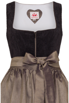 Mididirndl mit Cord schwarz