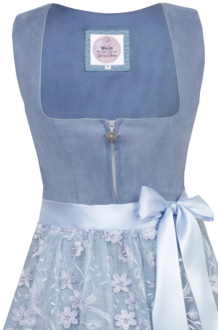 Mini-Dirndl mit Veloursoberteil light denim