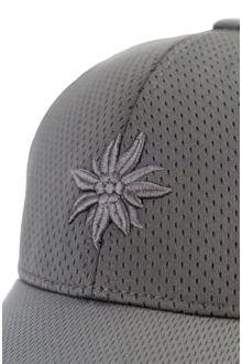 Herren Curved Cap Edelwei-Stickerei dunkelgrau