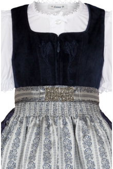 Kinder Samtdirndl mit Bluse marine