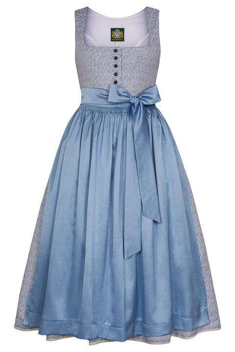 Dirndl lang blau gemustert