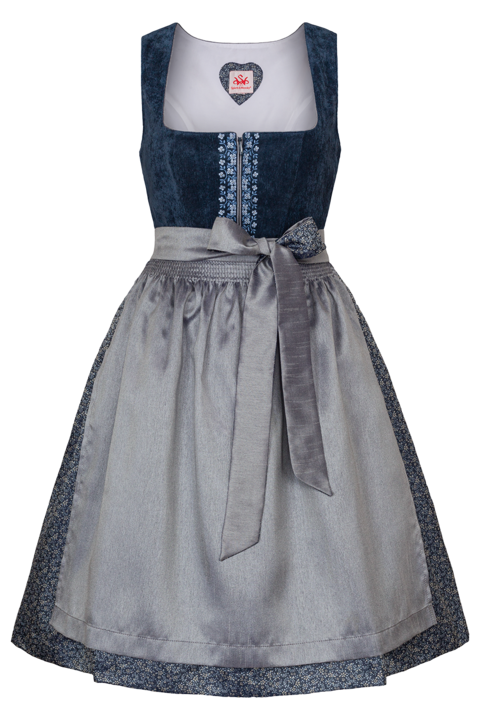 Mini-Dirndl mit Cord dunkelblau